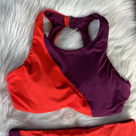 Athleta color block sports bikini EUC size Small - Picture 2 of 8
